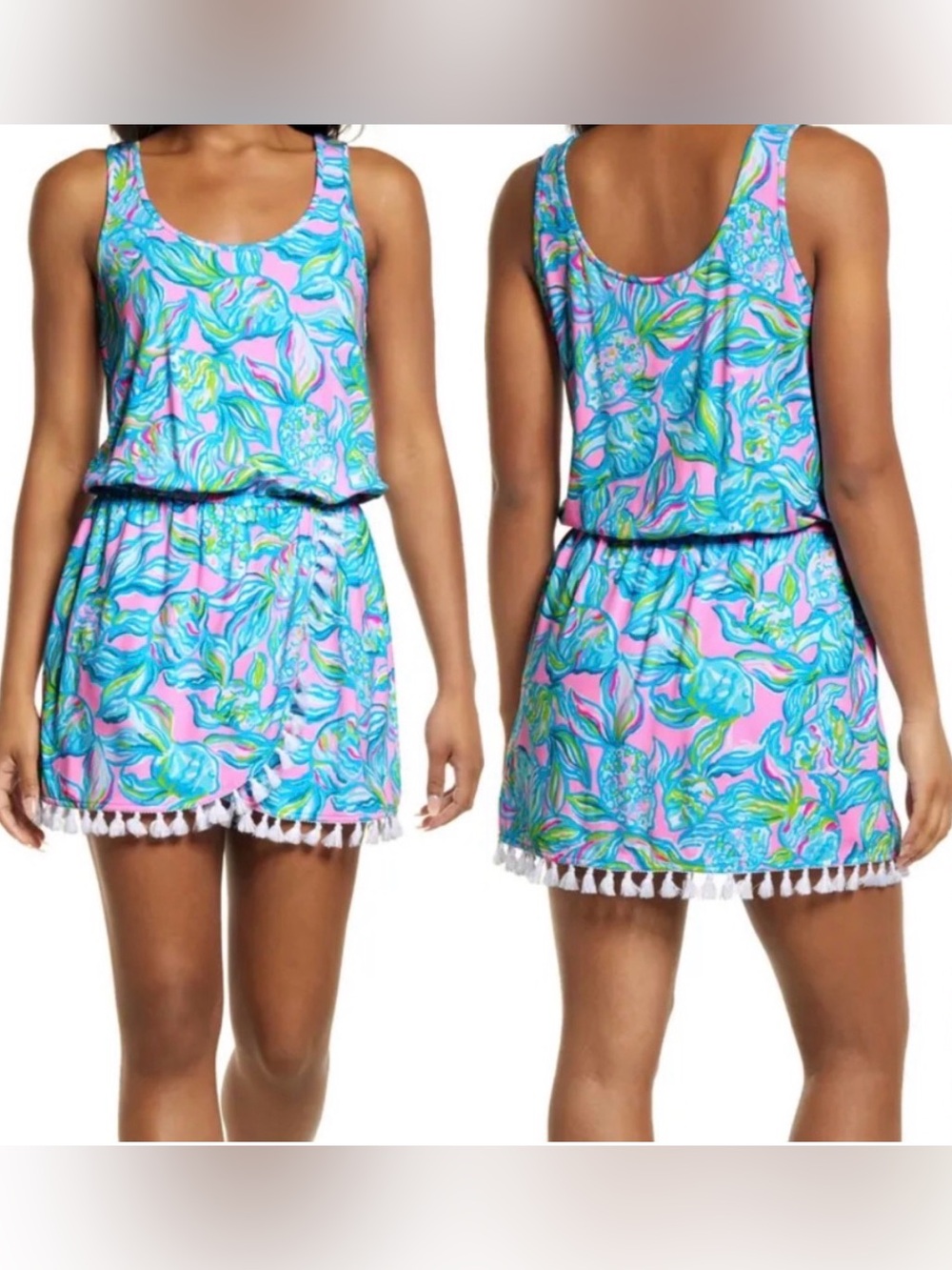 Lilly Pulitzer Jarrett Skort Romper Beach Tropical XL